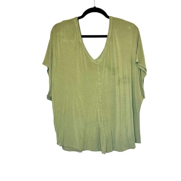 Missguided V-Neck Pullover Dolman Sleeves Loose Fit Green Blouse Top Size 14 - Picture 2 of 5